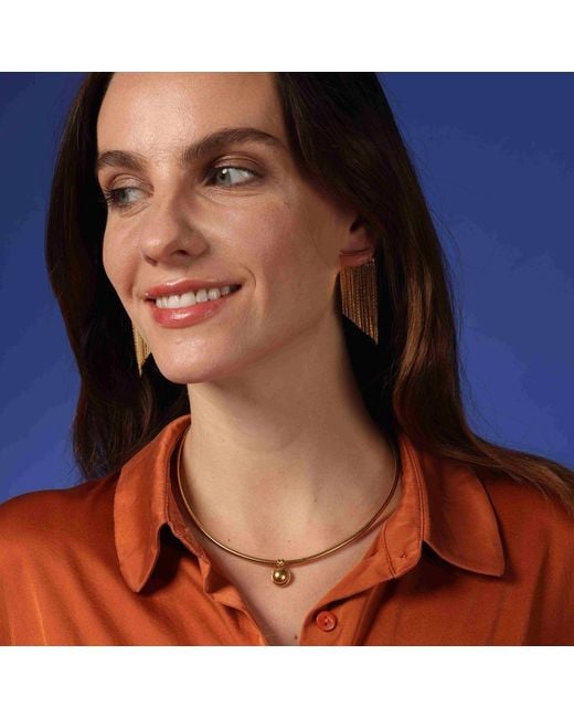 Michael Nash Jewelry Metallic Michelle Cobra Chain With Half Dome Pendant