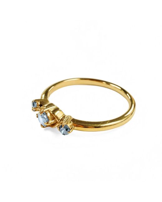 Belinda Jewelz Metallic Aquamarine Vintage Triple Birthstone Ring