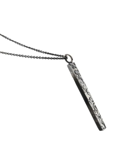 Posh Totty Designs Metallic Textured Oxidised Sterling Bar Necklace for men