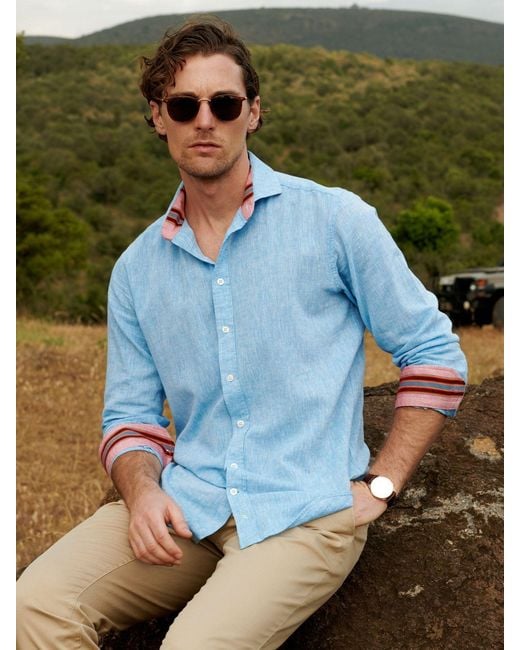 Koy Clothing Blue Anga Sky- Linen Shirt for men