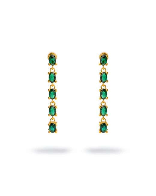 Ebru Jewelry Multicolor Drop Down Emerald Earrings