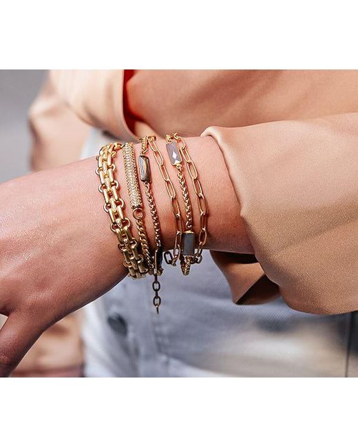 Loni Paul Jewelry Metallic Two Strand Moonstone Baguette Bracelet