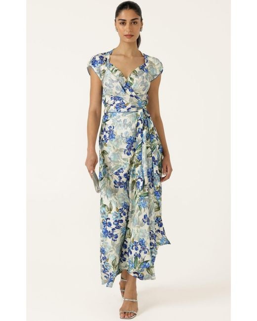 SACHA DRAKE Blue Mariette Wrap Dress