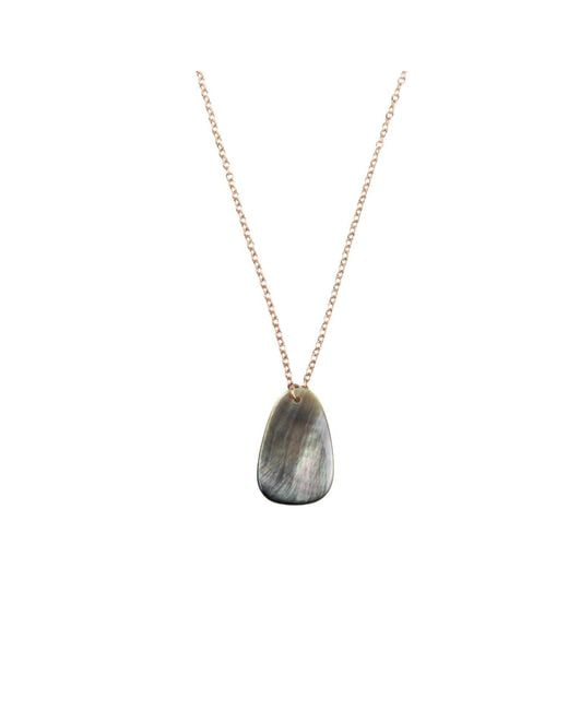 LIKHÂ Metallic Mother-Of-Pearl Trapezoid Necklace With Rose Chain