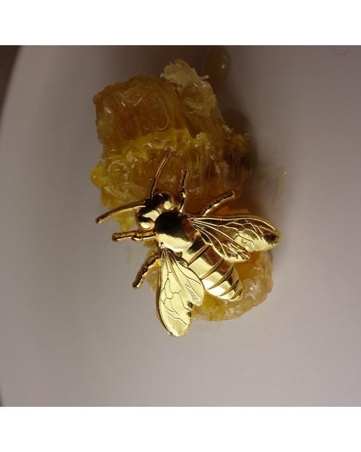 Make Heads Turn Metallic Golden Metal Pin Bee