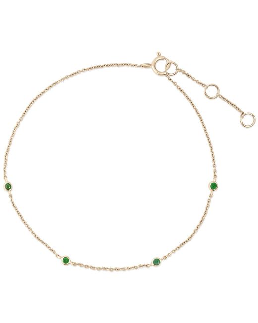 Zohreh Metallic Emerald Station Bracelet 9K