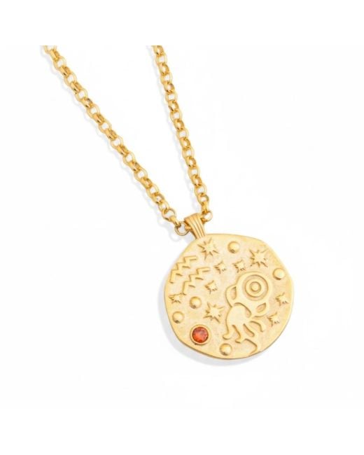 Latelita London Metallic Zodiac Birthstone Talisman Necklace Aquarius