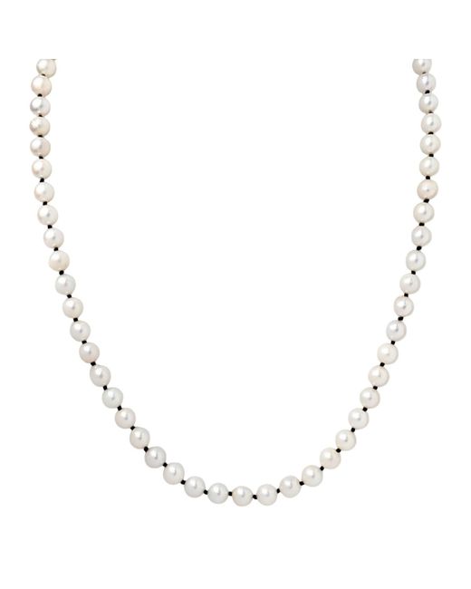 Rahul's Jewels Metallic 18 Cultured Pearl Necklace -14 Karat With Genuine Diamond