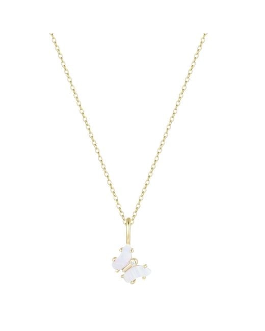 KAMARIA Metallic Mini Opal Butterfly Charm Necklace