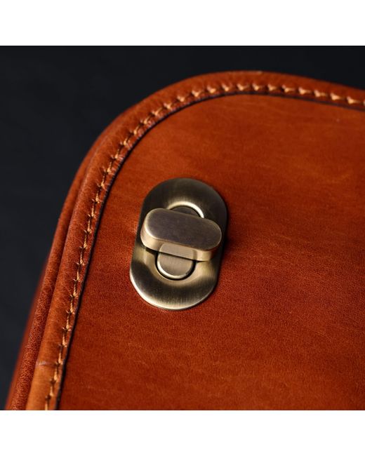 Time Resistance Brown Leather Briefcase Laptop Bag for men