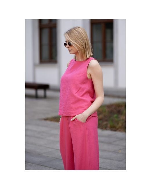 Oh!Zuza Pink Echo Viscose Top Wide Straps