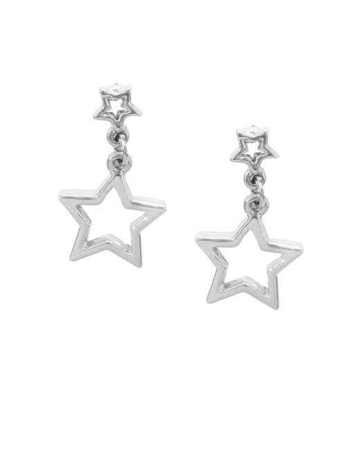Maison De Gala Metallic Twin-Star Outline Drop Earrings