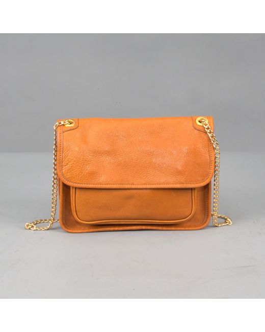 Rimini Orange Leather Shoulder Bag 'betrice'