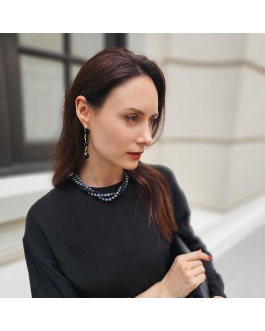Farra White Obsidian Dangle Earrings