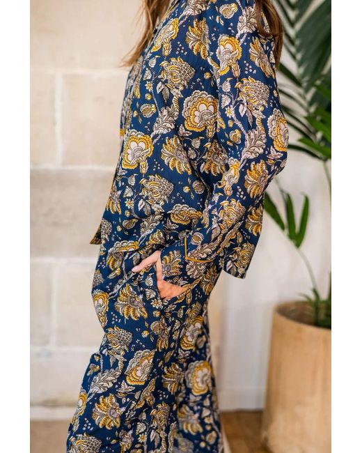 Inara Green Midnight Marigold Cotton Pyjamas