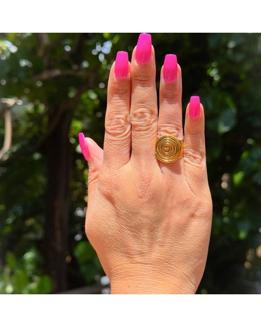 Lexi Jewelry Yellow Maya Swirl Adjustable Ring