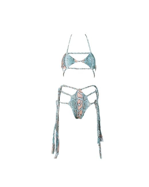 Siren Swimwear Blue Siren Mermaid Braided Bikini Bottom