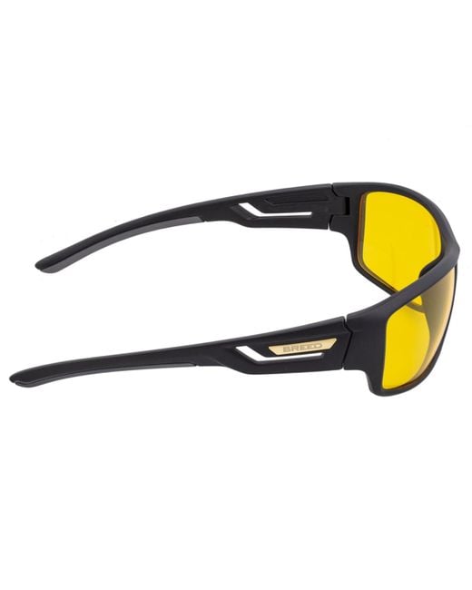 Breed Yellow Aquarius Polarized Tr90 Wrap Sunglasses for men