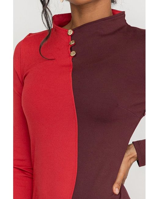 Zetaye Red Amelia Silhouette Dress