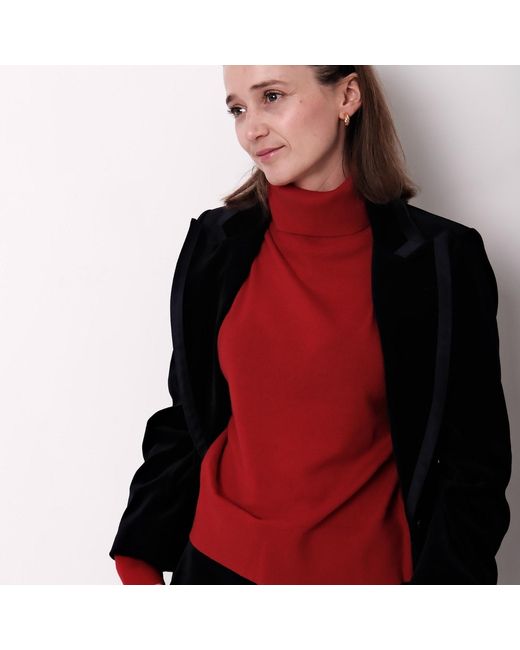 Porridge Knitwear Red Cashmere Anne Poloneck