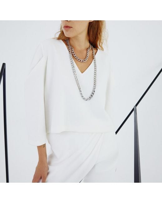 Mirimalist White Vvv Top Ecru