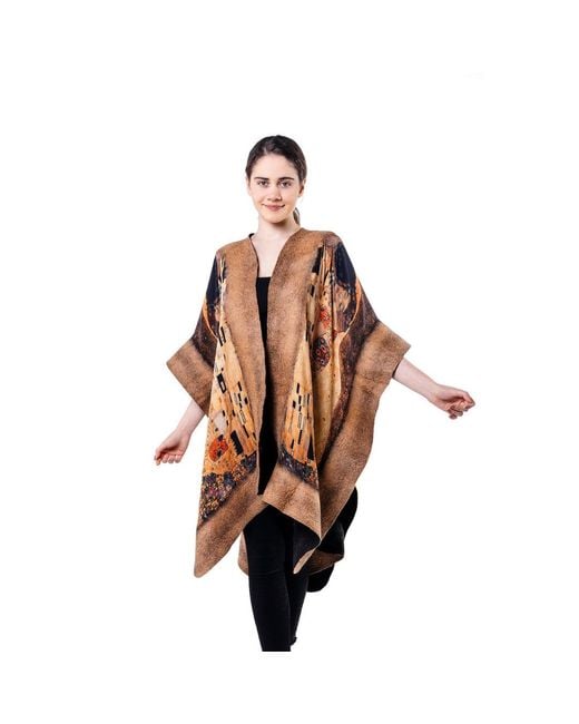 Lumina Eligma Brown Poncho Mulberry Silk & Merino Handmade Felt