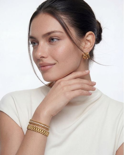 Elk & Bloom Metallic 14K Double Tennis Satellite Bracelet
