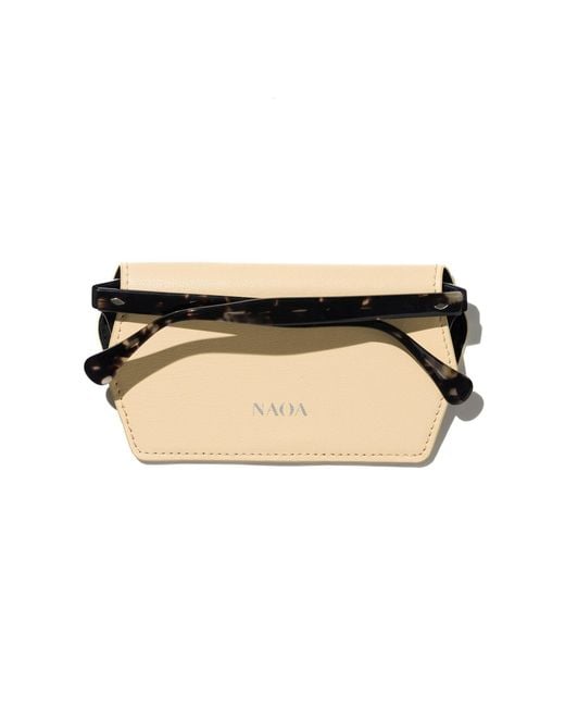 Naoa Black Neutrals Slim Glasses Case Cream