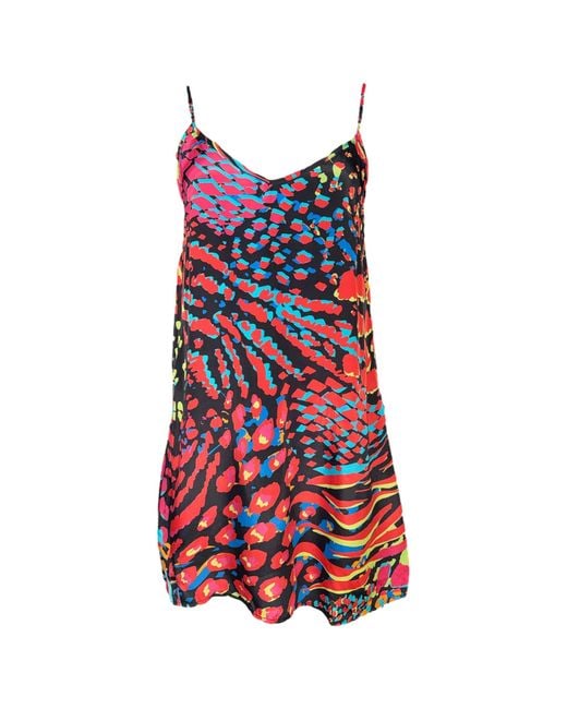 Any Old Iron Red Neon Animal Short Dress