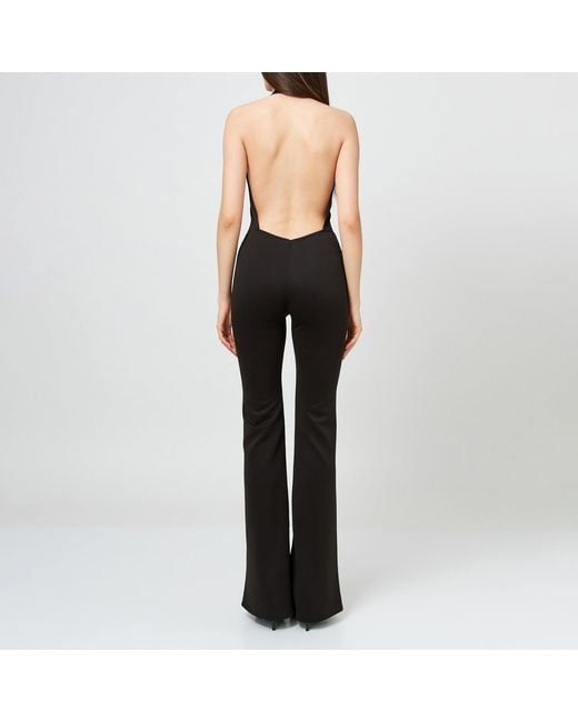 LIA ARAM Black Halterneck Flared Jumpsuit