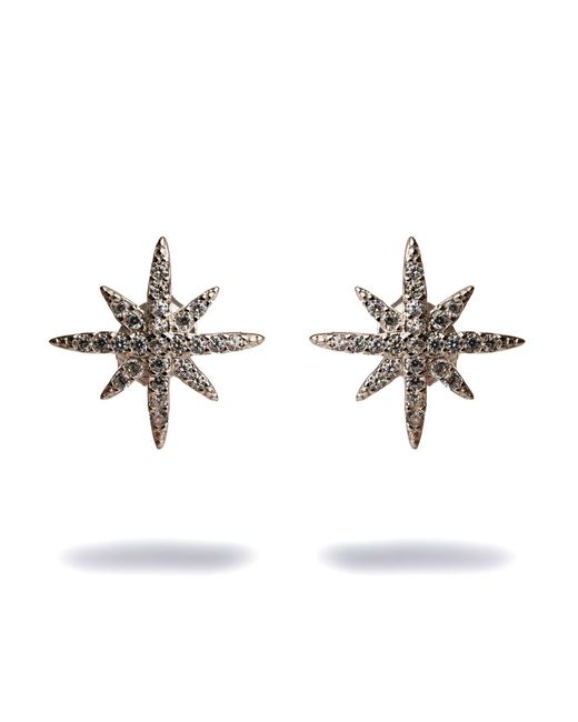 Ebru Jewelry White Guidance North Star Sterling & Diamond Stud Earrings