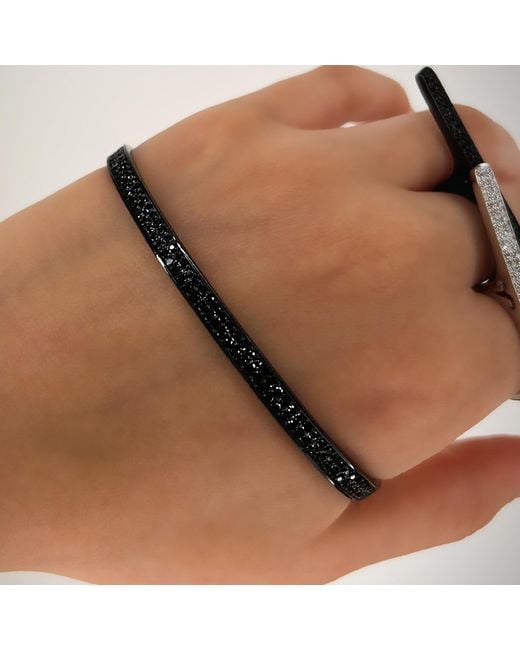 SALLY SKOUFIS Black Destiny Palm Cuff With Made Diamonds