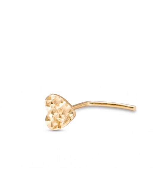 Zahav Jewelry Metallic 14K Solid 24G Heart-Shaped Nose Stud