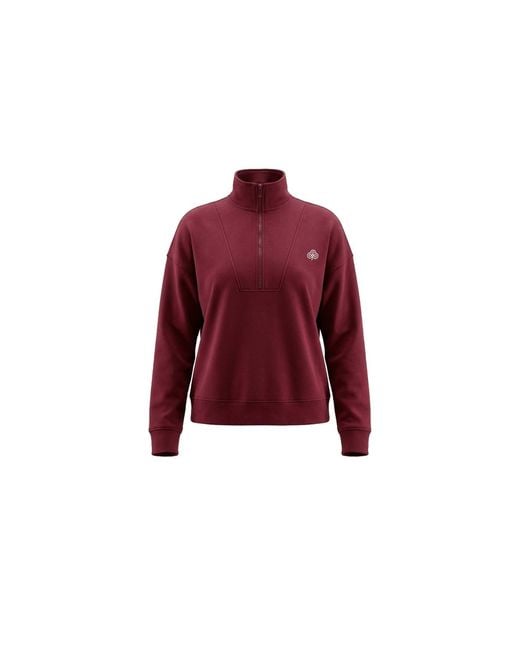 Be Athletica Red Varsity Athletica Quarter-Zip Sweatshirt