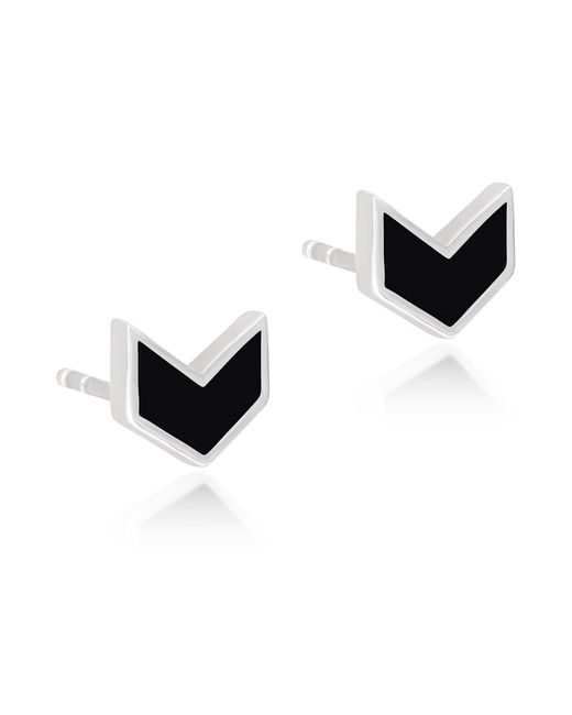 The Jewelz Black Dark Arrow – Onyx Chevron Studs for men