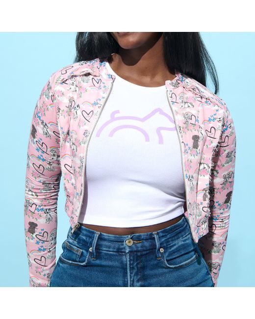 Cloud Haven Pink Love Them All Cropped Jacket