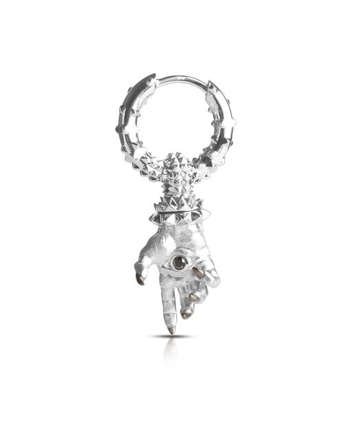 Kasun Metallic Hand Of The Protector Earrings for men