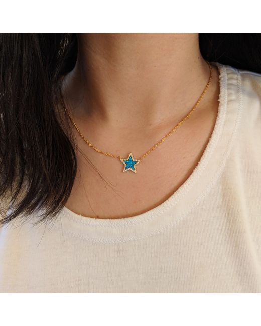 KAMARIA Metallic Opal Star Necklace