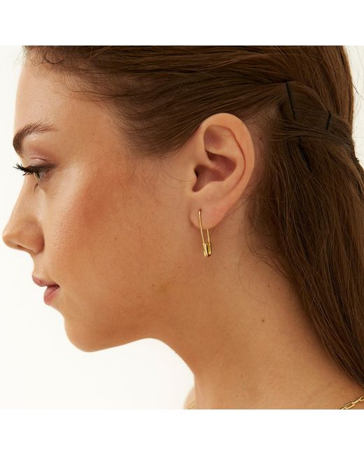 Spero London Metallic Sterling Safety Pin Earrings