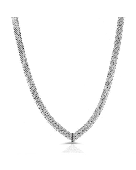 Glamrocks Jewelry Metallic Cz Chevron Herringbone