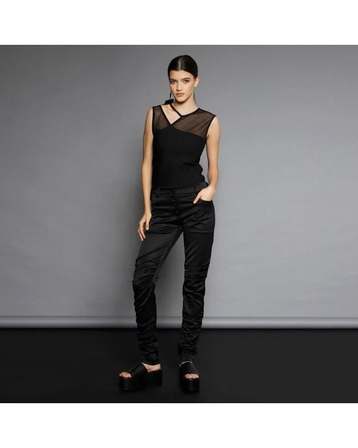 Silvia Serban Black Mesh Cutout Top
