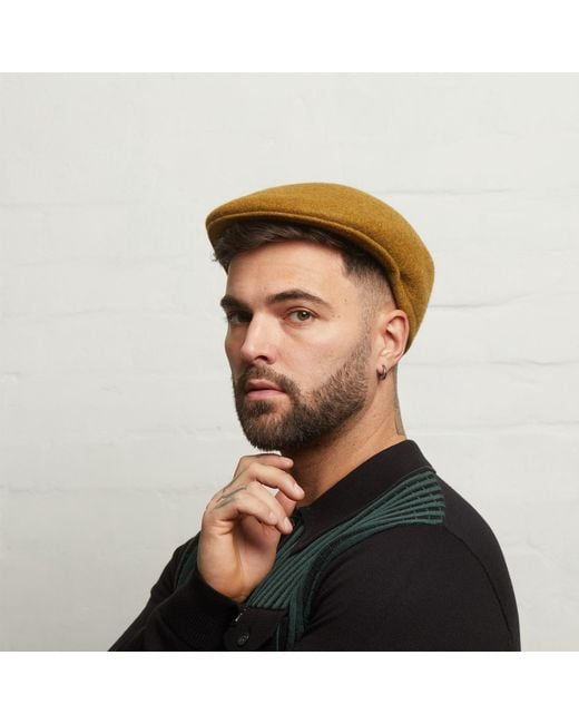 Dasmarca Hats Green Tate Dijon Blocked Melange Felt Cap for men