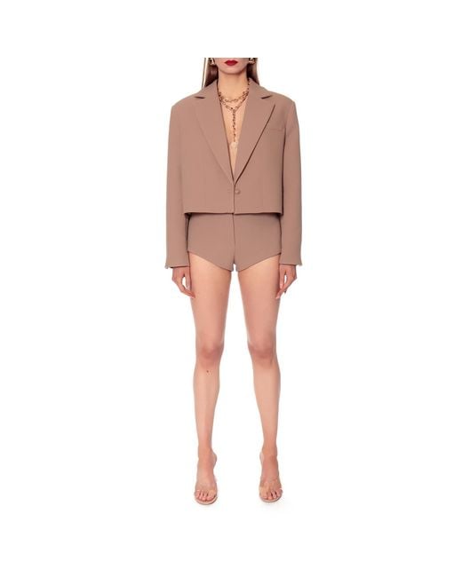 AGGI by HALEWSKI Brown Neutrals Cori Classic Micro Shorts
