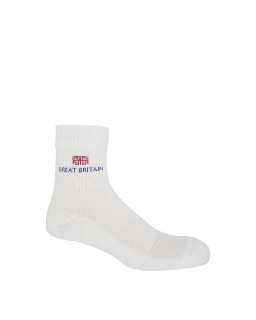 Peper Harow - Made in England White Olympics Recycled Sport Socks – Two Pair Bundle for men