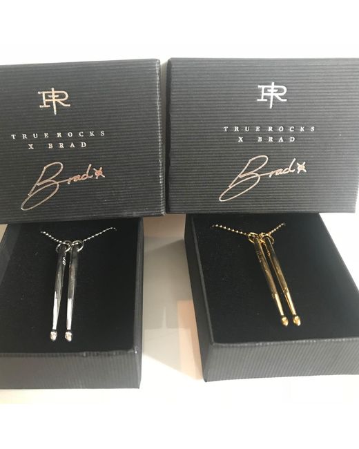 True Rocks Metallic 18Kt Plated Drumstick Pendant Signed & Designed By John Brad Bradbury for men