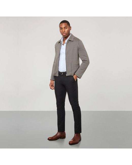 SEREN LONDON Brown Houndstooth Knitted Jacket for men