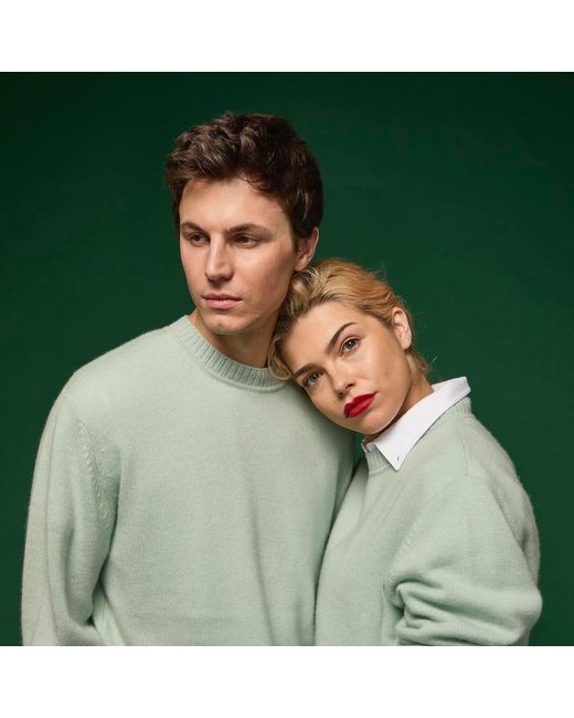 Salts Cashmere Green Lofty Knit Crew Neck Sweater