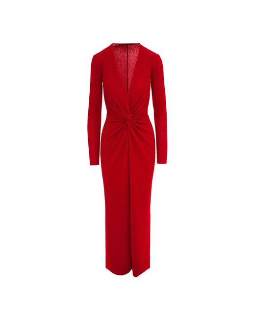 ROSERRY Red Mallorca Glitter Slinky Jersey Maxi Dress In