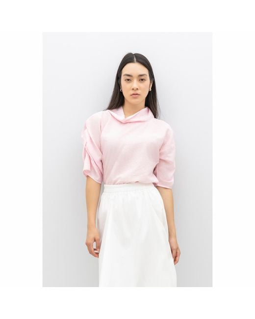 Bianca Popp Pink Puff Blouse With Collar