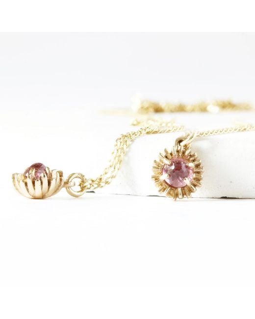 Lee Renee Metallic Dahlia Bud Tourmaline Necklace –